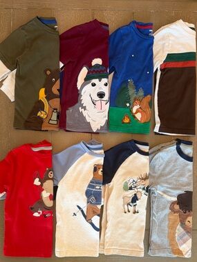 (8) Gymboree Boys Embroidered Animal Layered Long-Sleeve Winter Bundle • Size 4T
